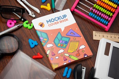 Premium PSD | Math school subject essentials mock-up