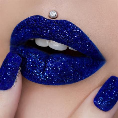 Blue Velvet Glitter lips Used @colouredraine 'Royal' as my base (use code JAZMINA for some $ off ...