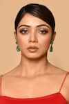 Buy Green Stones Teardrop Shaped Earrings by Nazaakat by Samara Singh ...