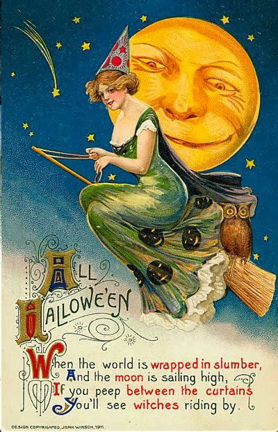 Vintage Halloween Witch Postcards, c. 1900’s ~ vintage everyday