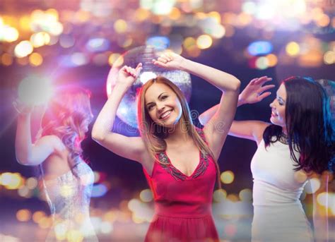 Happy Women Dancing at Night Club Stock Photo - Image of clubbing, nightclub: 61853268