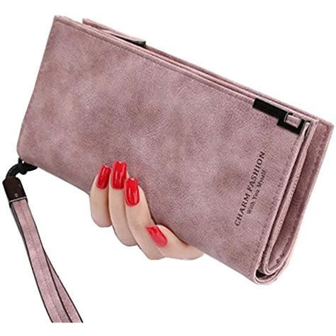 Women's RFID Blocking Leather Wallet Large Capacity Clutch Purse Phone ...