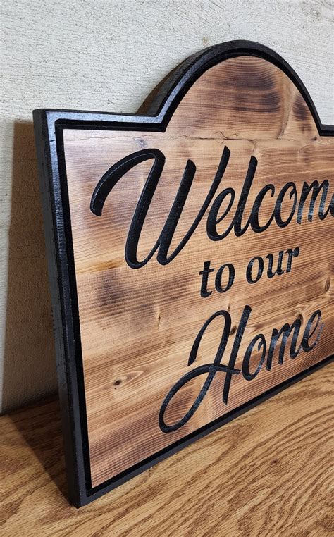 Rustic welcome to Our Home Wooden Sign Cedar - Etsy