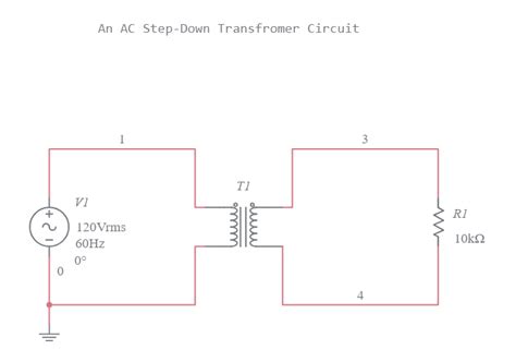 Copy of AC Step-Down Transformer Circuit - Multisim Live