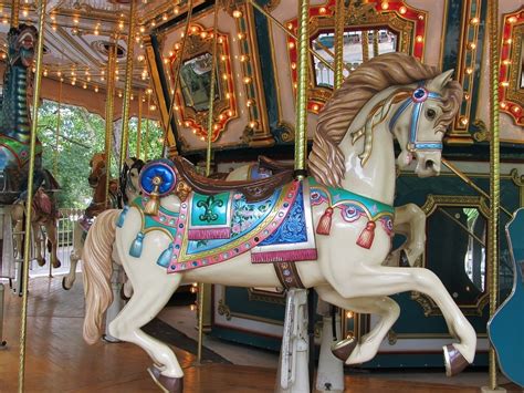 Wooden Horse Vintage Merry Go Round Retro Carousel-20 Inch By 30 Inch Laminated Poster With ...