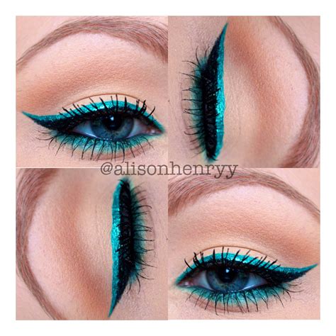 Teal Liner | Teal eyeliner, Teal makeup, Teal eye makeup