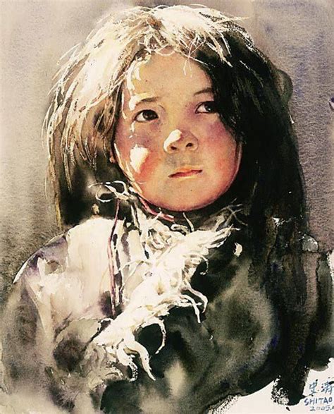 Китайский художник Shi Tao Watercolor Portrait Painting, Watercolor ...