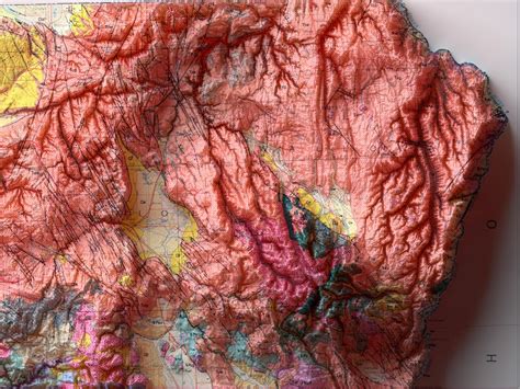 Oregon USA Geological map 1991 Shaded relief map | Etsy