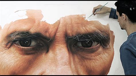 Hyper-realistic oil painting on canvas - fabiano Millani (Father) - YouTube