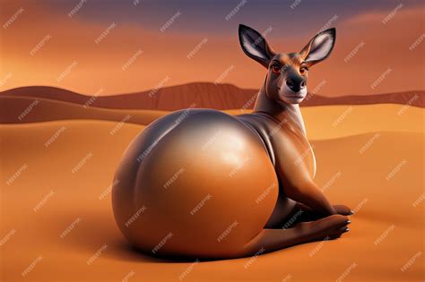 Premium AI Image | Kangaroo cute fat animal illustration generative ai