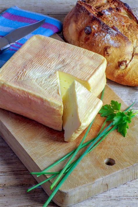 Maroilles Cheese from the North of France Stock Photo - Image of french ...