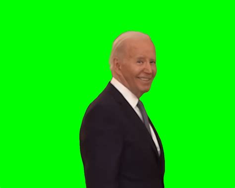 Joe Biden Walking Away Evil Smile meme (Green Screen) – CreatorSet