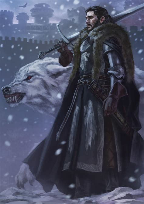 Jon Snow in Stark Armor w/ Ghost : r/freefolk