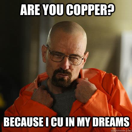 Are you Copper? Because I cu in my dreams - Sexy Walter White - quickmeme