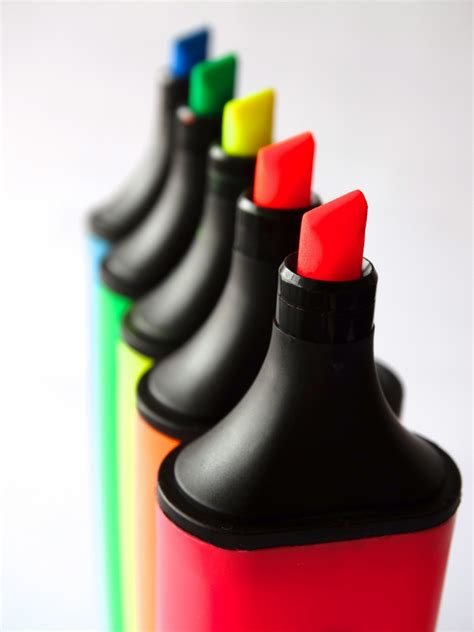 Free Images : pen, color, colorful, glass bottle, highlighter, rainbow colors, fluorescent pens ...
