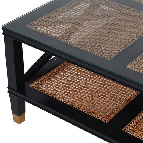 Melbourne Black Rattan & Glass Square Coffee Table – Allissias Attic ...