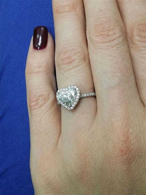 Heart Shaped Diamond Engagement Ring, 2.01 CT Center, in Fabulous Halo Setting! | I D… | Heart ...