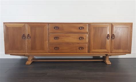 Rare Grand Ercol Sideboard in Solid wood, 1960s | #126919