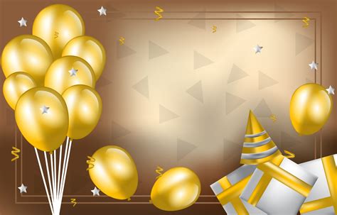 Yellow Balloon Background Birthday Invitation Card Ve - vrogue.co