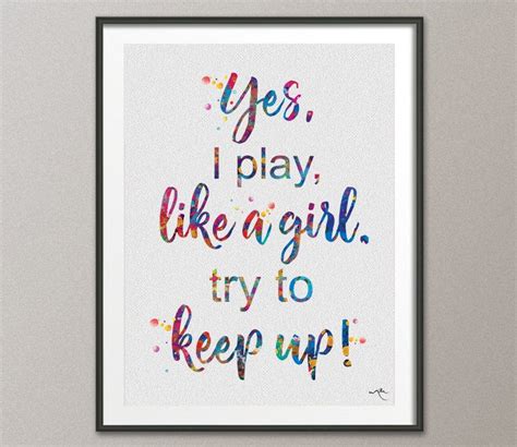 Like A Girl Quote Watercolor Typography Girl Power Inspirational Girl Boss Art Girl Motivational ...