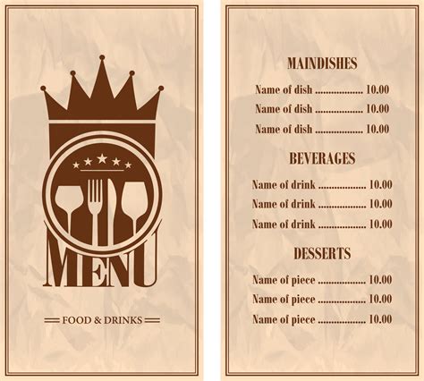 Restaurant menu design. Food and drinks. Menu retro style background 12524296 Vector Art at Vecteezy