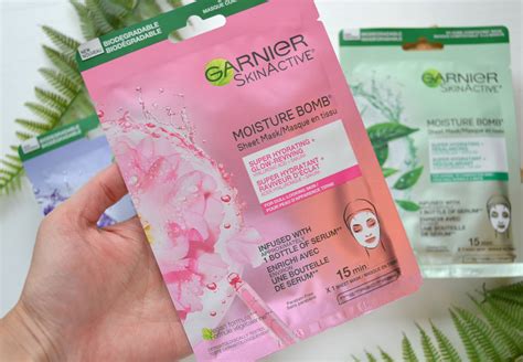 SHEET MASK | Garnier SkinActive Moisture Bomb Biodegradable Sheet Masks ...