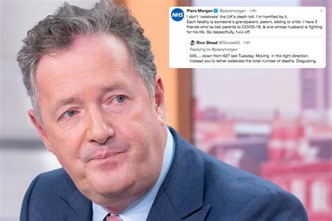 Piers Morgan tells Twitter critic to ‘f**k off’ after they accuse him of celebrating coronavirus ...