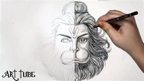 Draw Hanuman Ji | Ramayana Special | Lord Hanuman Drawing using Charcoal | How to Draw ...