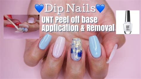 Dip Powder Manicure + UNT Peel off base Application & Removal - YouTube