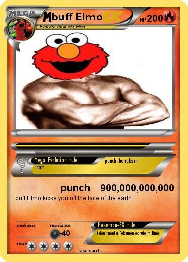 Buff Elmo Pokemon Card - Printable Cards