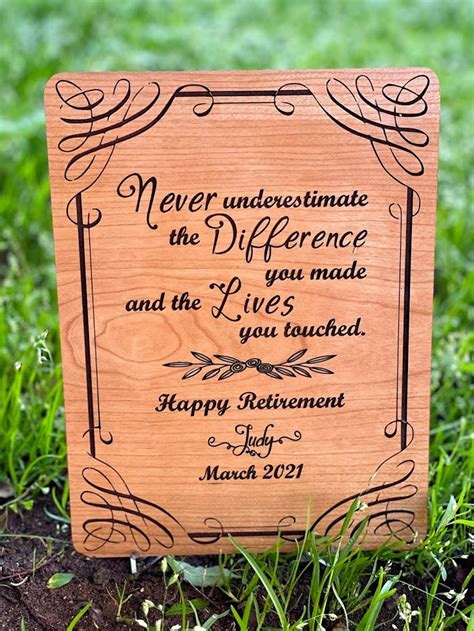 Personalized Retirement Wood Plaque Beautiful Cherry Wood | Etsy