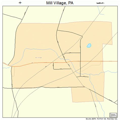 Mill Village Pennsylvania Street Map 4249936