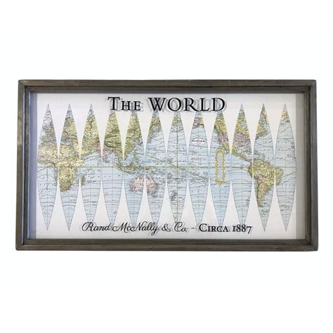 World Globe Map - reproduction 1887 globe layout map