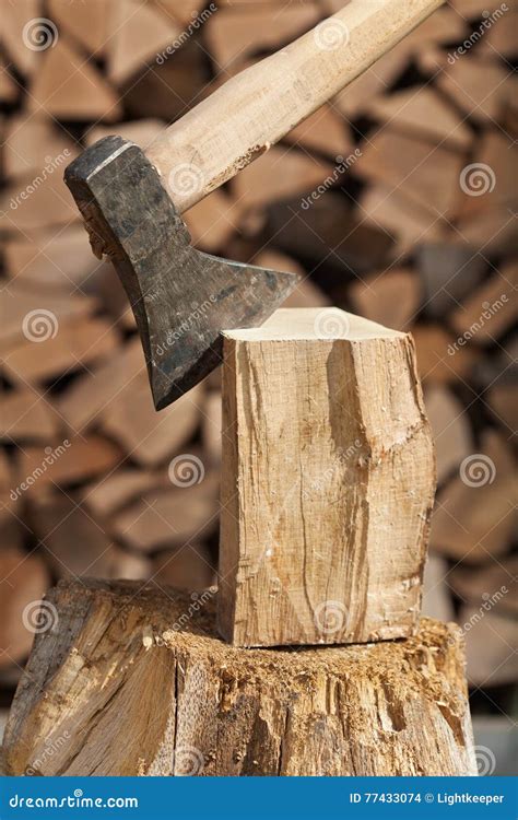 Chopping firewood detail stock photo. Image of stack - 77433074