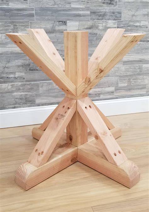 Trestle Legs for Round Table - Etsy | Diy table legs, Wood table legs, Round farmhouse table