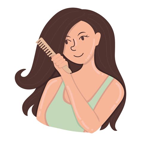 Doodle clipart girl combing her hair with a comb 23525997 Vector Art at Vecteezy