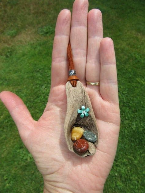 Driftwood Jewelry, Driftwood Necklace, Genuine Leather, all natural driftwood, tumbled beach ...
