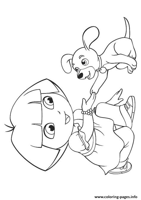 The Dora With Pup Puppy Coloring Pages Printable