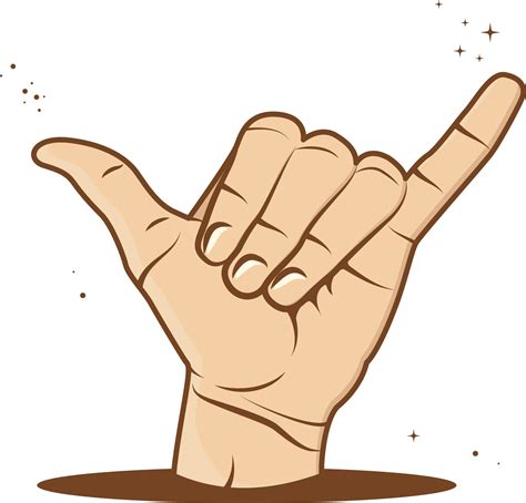 Hand vibe symbol gesture, white palm music hangover cool illustration ...