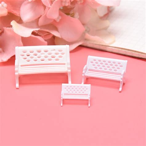 3Pcs Mini Bench Chairs Park Seat Garden Miniatures Micro Landscape Decoration ZF | eBay