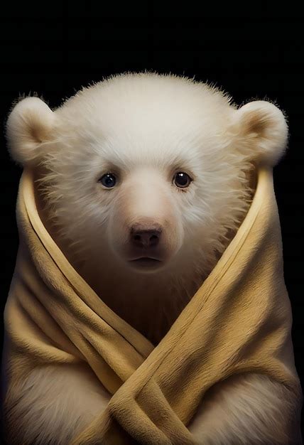 Premium Photo | Bear cub portrait on black background generative aixa