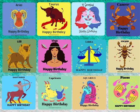 Birthday Zodiac Signs Collage | Happy 2nd birthday, Happy birthday fun, Birthday wishes