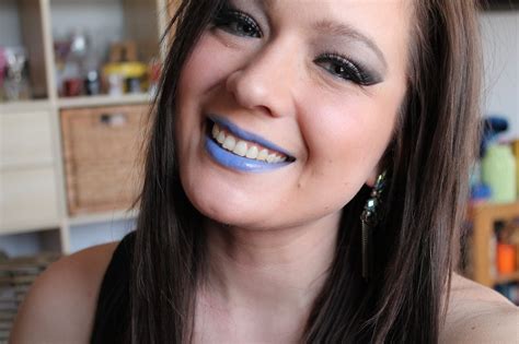 Blue Lipstick and Smokey Eye with Tape YouTube Tutorial - Jersey Girl, Texan Heart