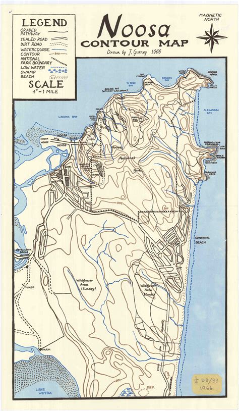 Noosa Contour Map, 1966 | Queensland Historical Atlas