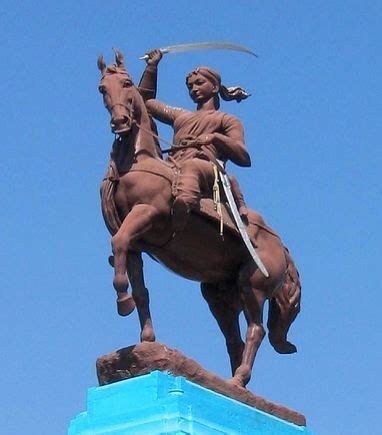 Equestrian statue of Jhansi Ki Rani (the Rani of Jhansi) in a park, Jhansi, India | Statue ...