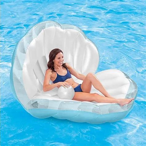 Kidlove Inflatable Seashell Pool Float Giant Inflatable Clam Shell with ...