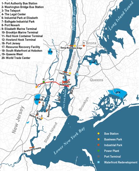 Facilities of the Port Authority of New York and New Jersey | The Geography of Transport Systems