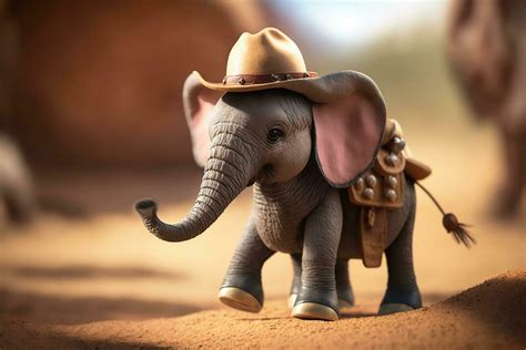 The Little Elephant Goes West A Funny Cowboy Adventure 24069476 Stock ...