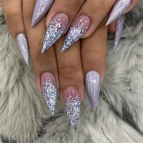 French ombre nails with glitter - 37 manicure ideas not just for Christmas