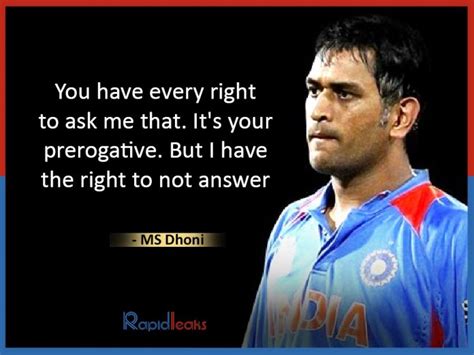 10 Best MS Dhoni's Quotes about Life | Success | Country | Leadership